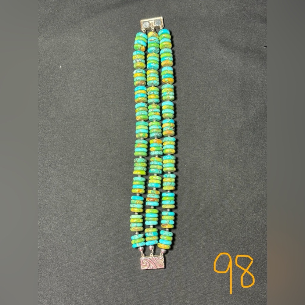 PRICE FIRM NWOT* 925 sterling silver turquoise bracelet magnetic Jay King *READ
